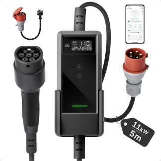 Mobilā elektroauto uzlādes stacija ar displeju, 11 kW